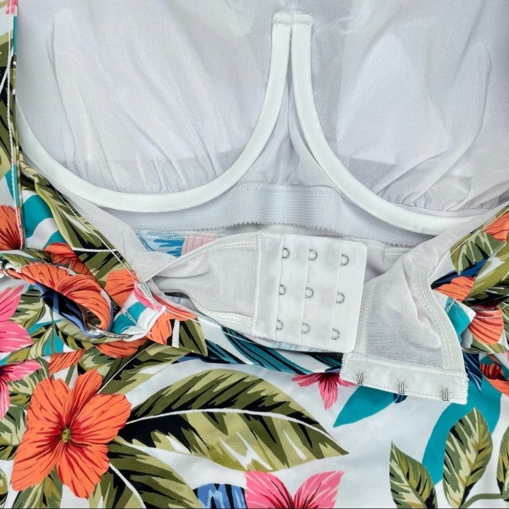 Swim Solutions Floral Print Montego Bay Underwire Tankini Top - Picture 9 of 9